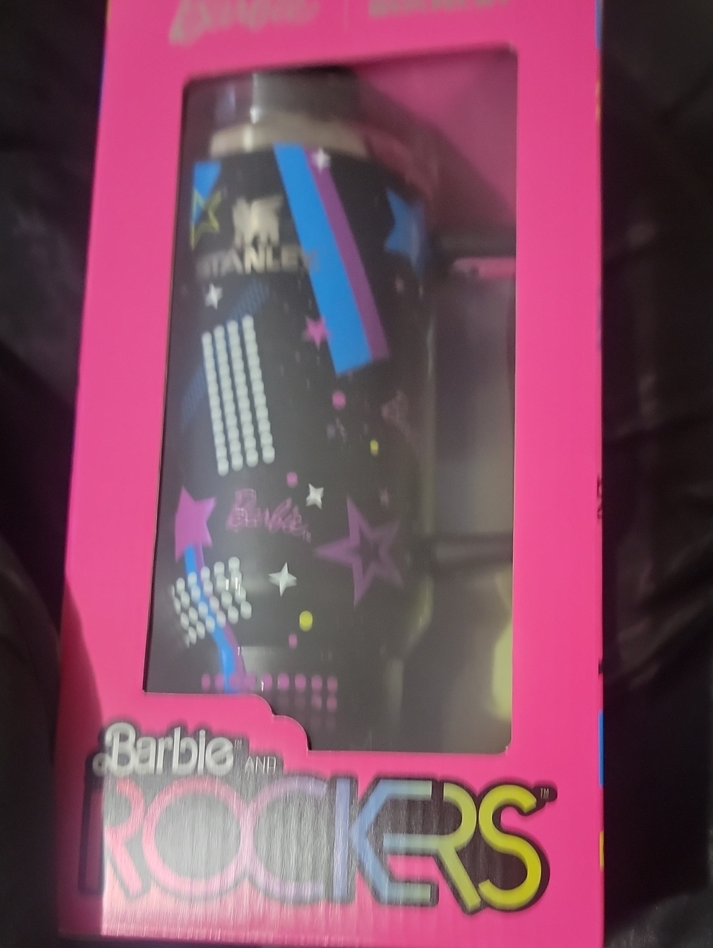 Stanley Barbie Rockers Black Insulated Travel Mug Missing Straw